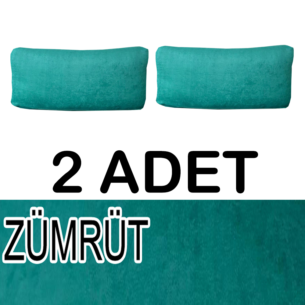 ZÜMRÜT RENK SÜET KUMAŞ 2 ADET SIRT MİNDERİ