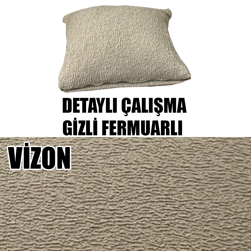 VİZON RENK LUX BOHEM PAMUKLU KUMAŞ 2 ADET KİRLENT KILIFI