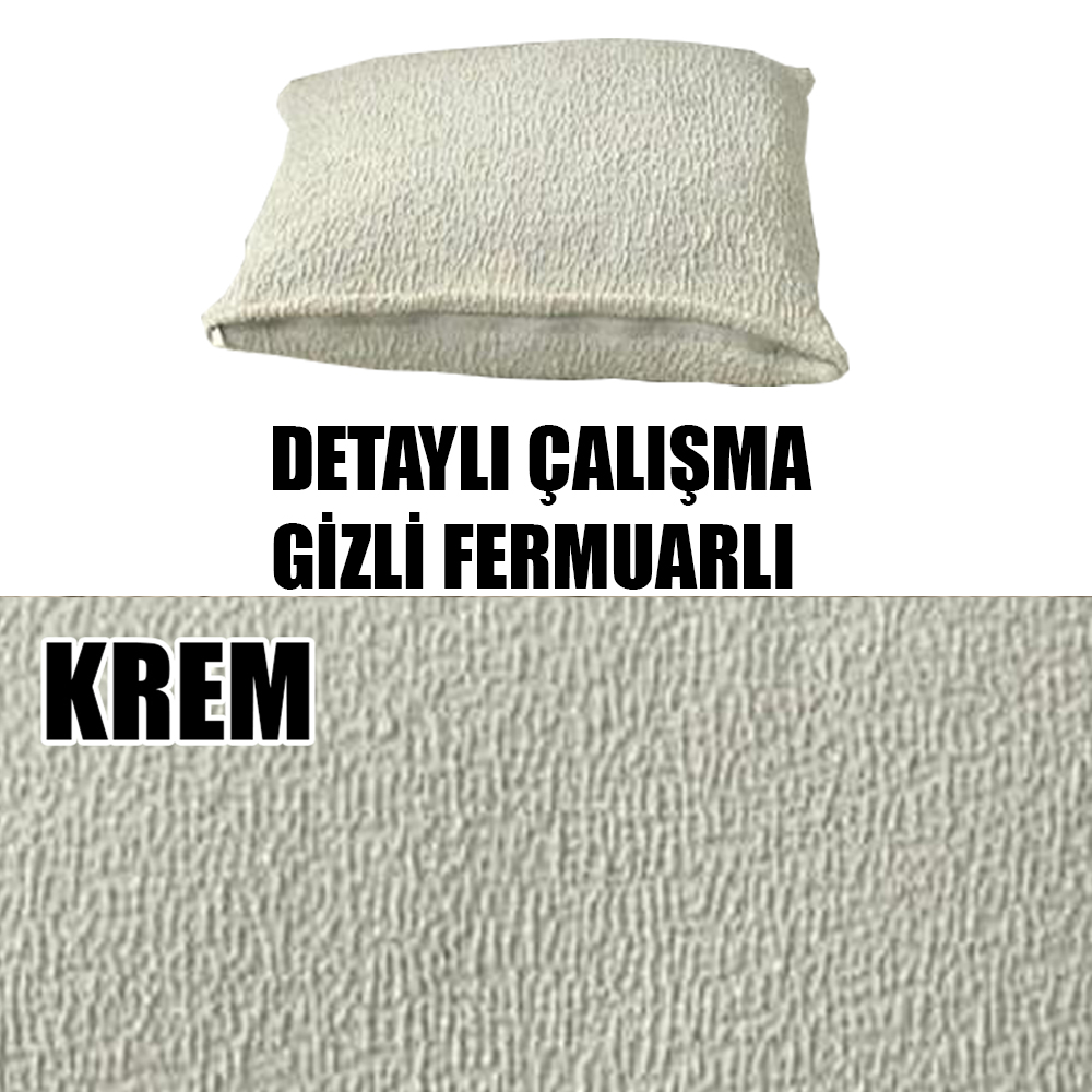 KREM RENK LUX BOHEM PAMUKLU KUMAŞ 2 ADET KİRLENT KILIFI