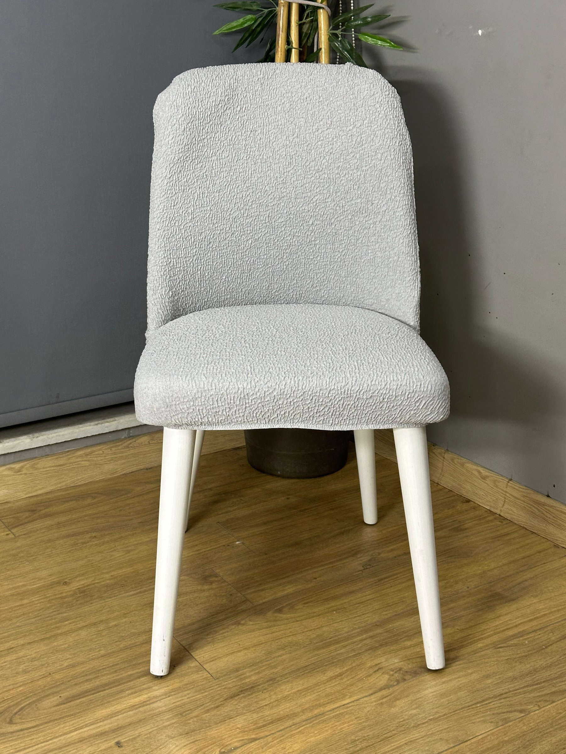 AÇIK GRİ KÖŞELİ RETRO SANDALYE KILIFI 6 ADET LÜX BOHEM KUMAŞ ÇOK KALIN %100 PAMUK