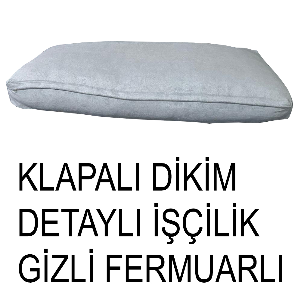 KOYU GRİ RENK SÜET KUMAŞ 2 ADET SIRT MİNDERİ