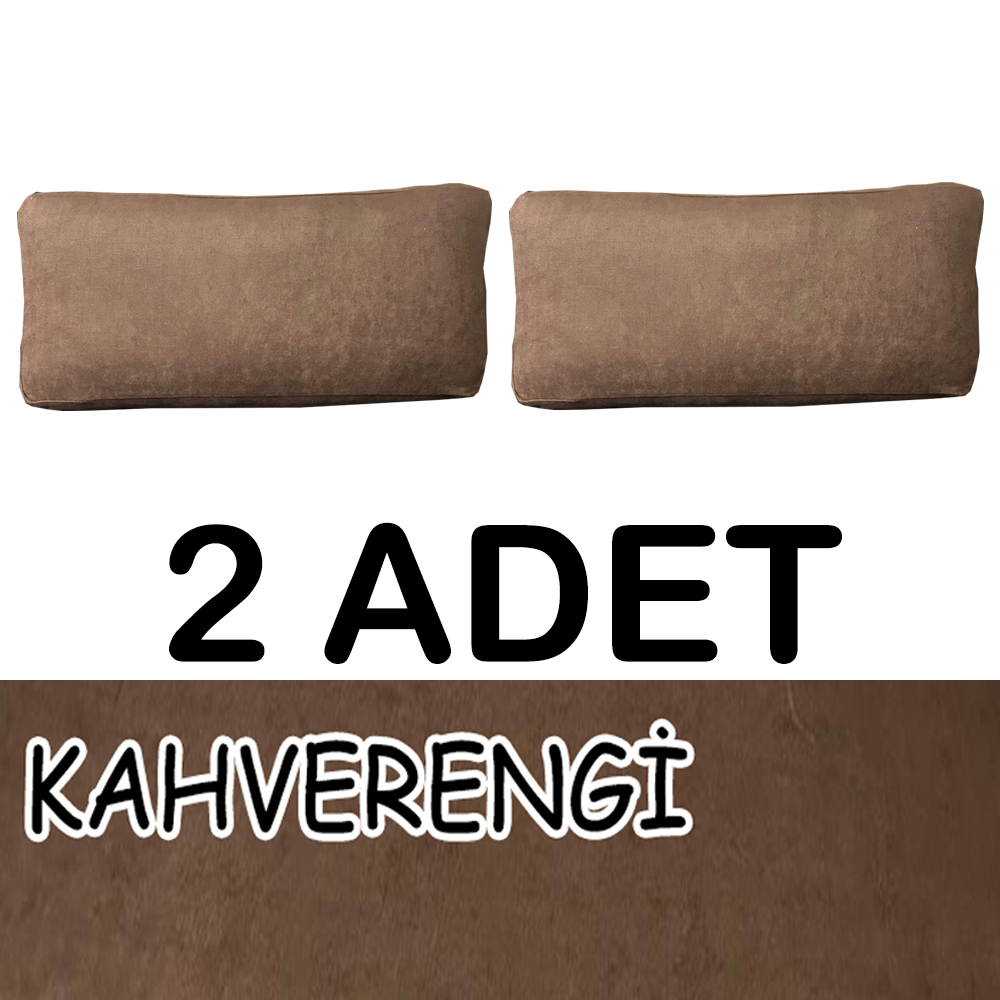 KAHVERENGİ RENK SÜET KUMAŞ 2 ADET SIRT MİNDERİ
