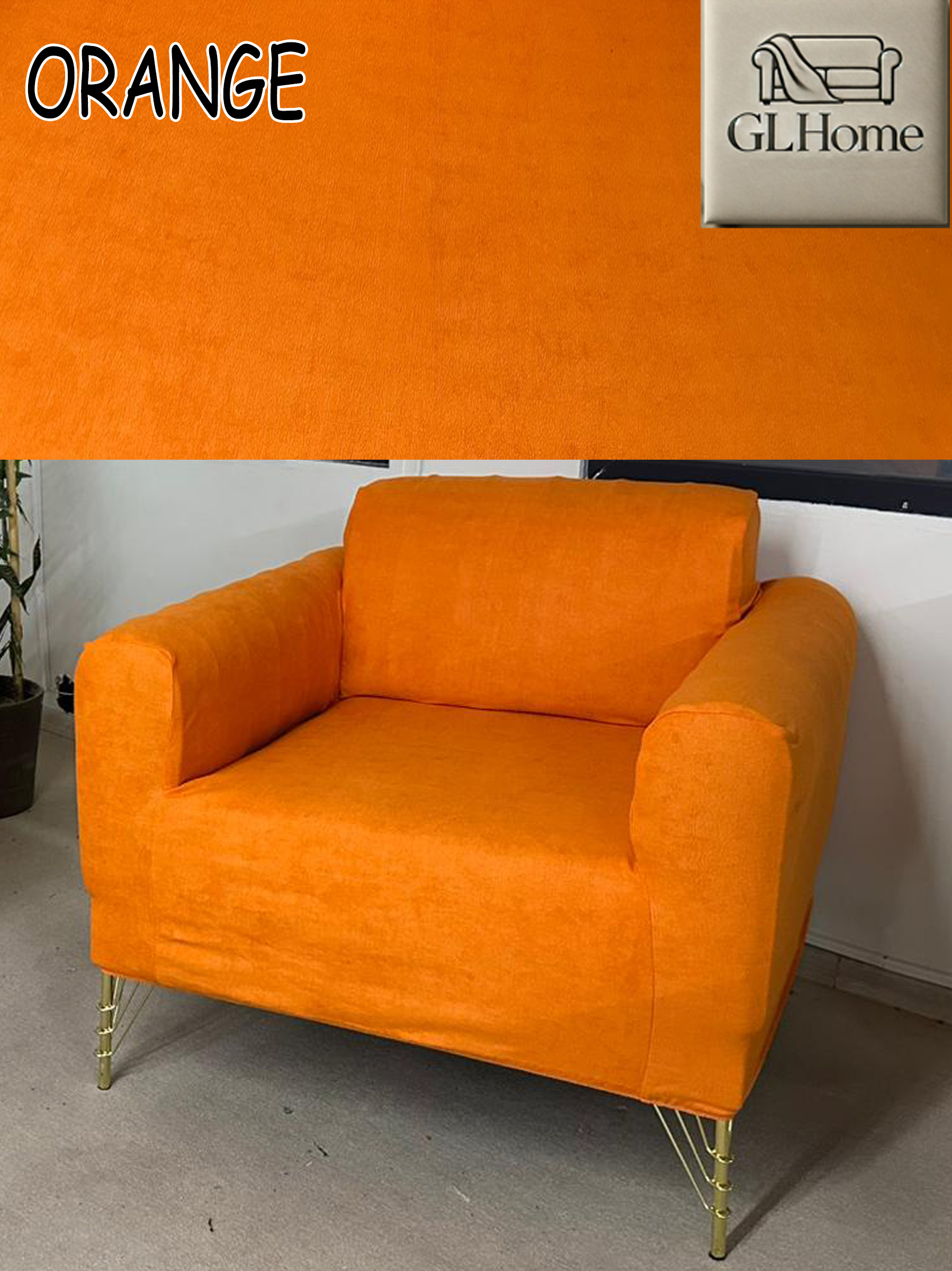 ORANGE SÜET KUMAŞ TEKLİ&BERJER KOMPLE GİYDİRME KOLTUK KILIFI