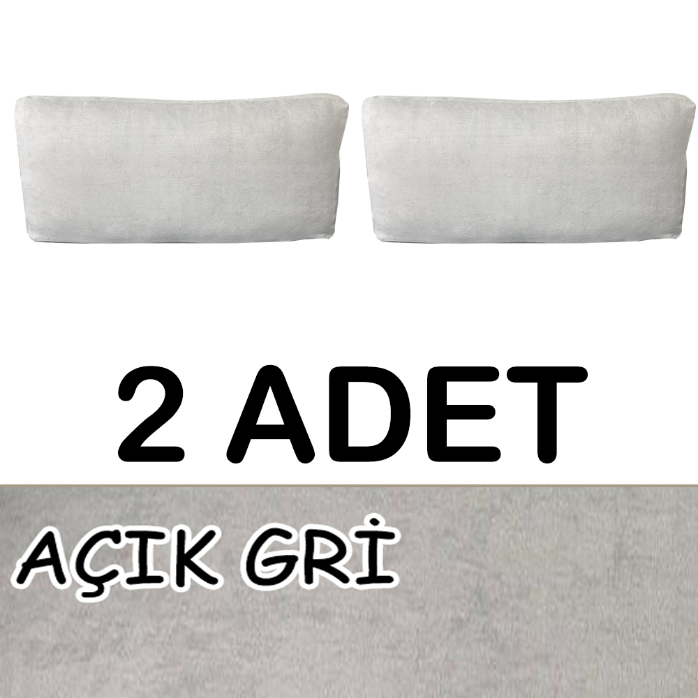 AÇIK GRİ RENK SÜET KUMAŞ 2 ADET SIRT MİNDERİ