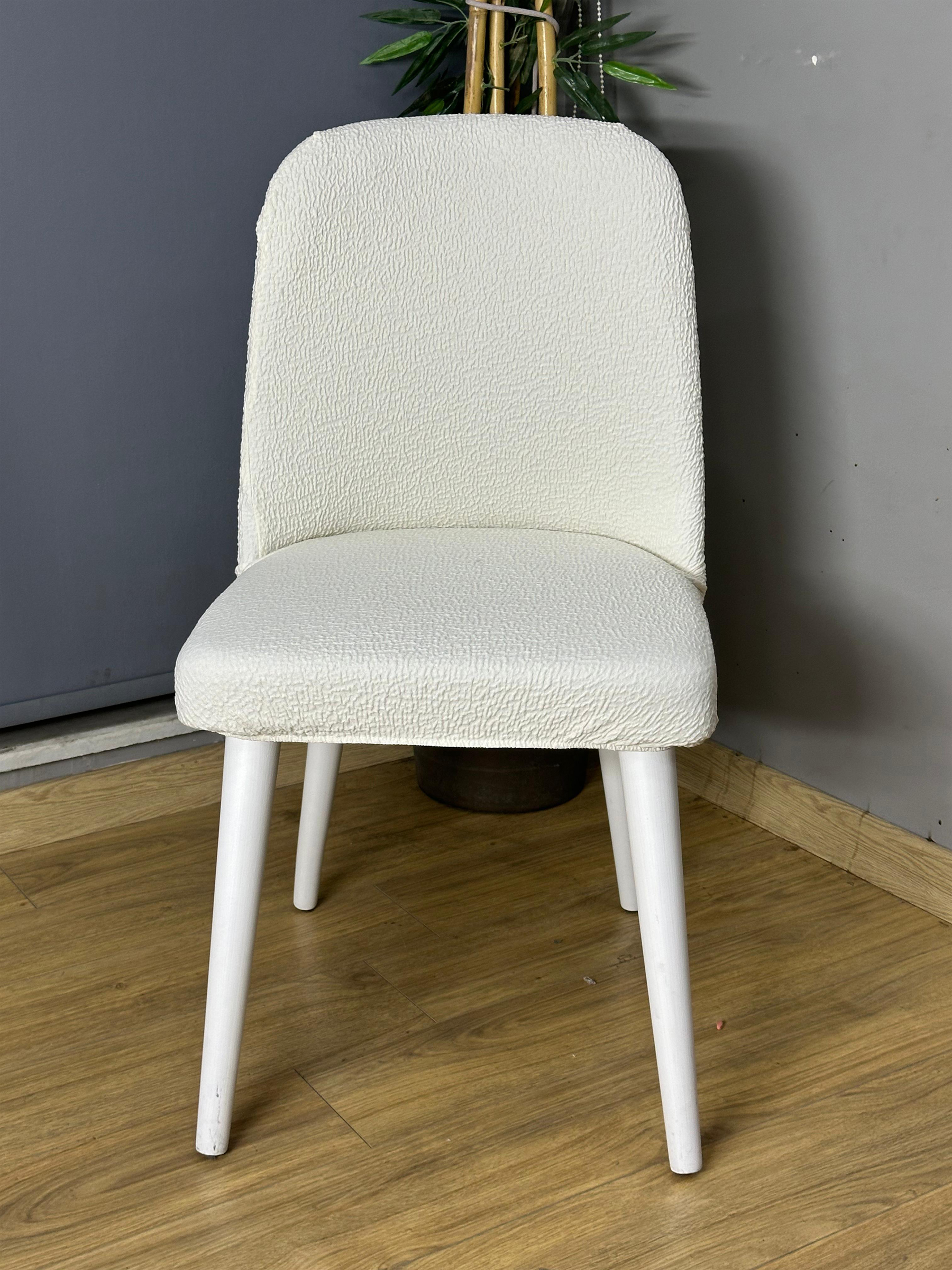 KREM KÖŞELİ RETRO SANDALYE KILIFI 4 ADET LÜX BOHEM KUMAŞ ÇOK KALIN %100 PAMUK