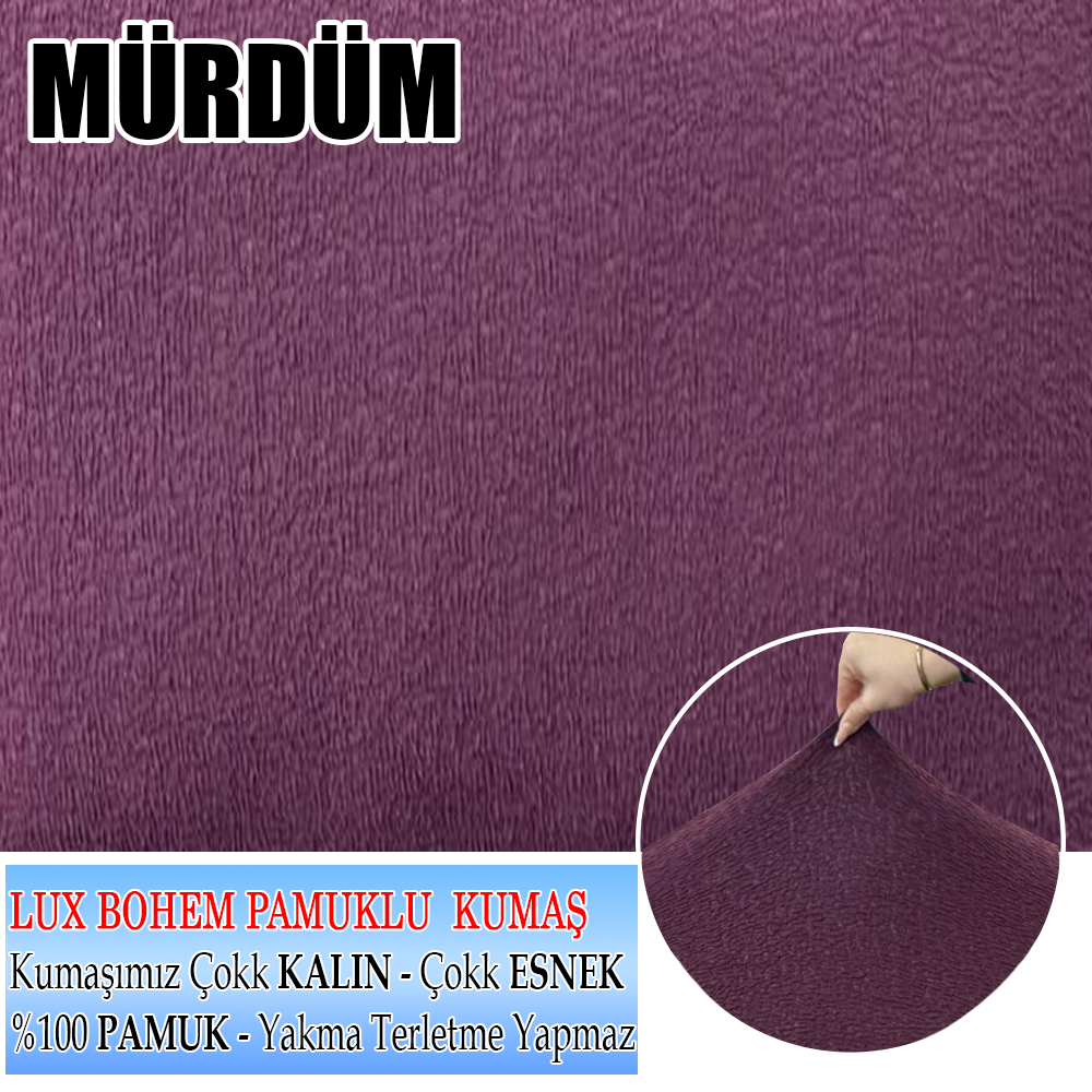 MÜRDÜM LUX BOHEM PAMUKLU KUMAŞ TEKLİ KOMPLE GİYDİRME TEKLİ & BERJER , OLDUKÇA KALIN BİR KUMAŞTIR.