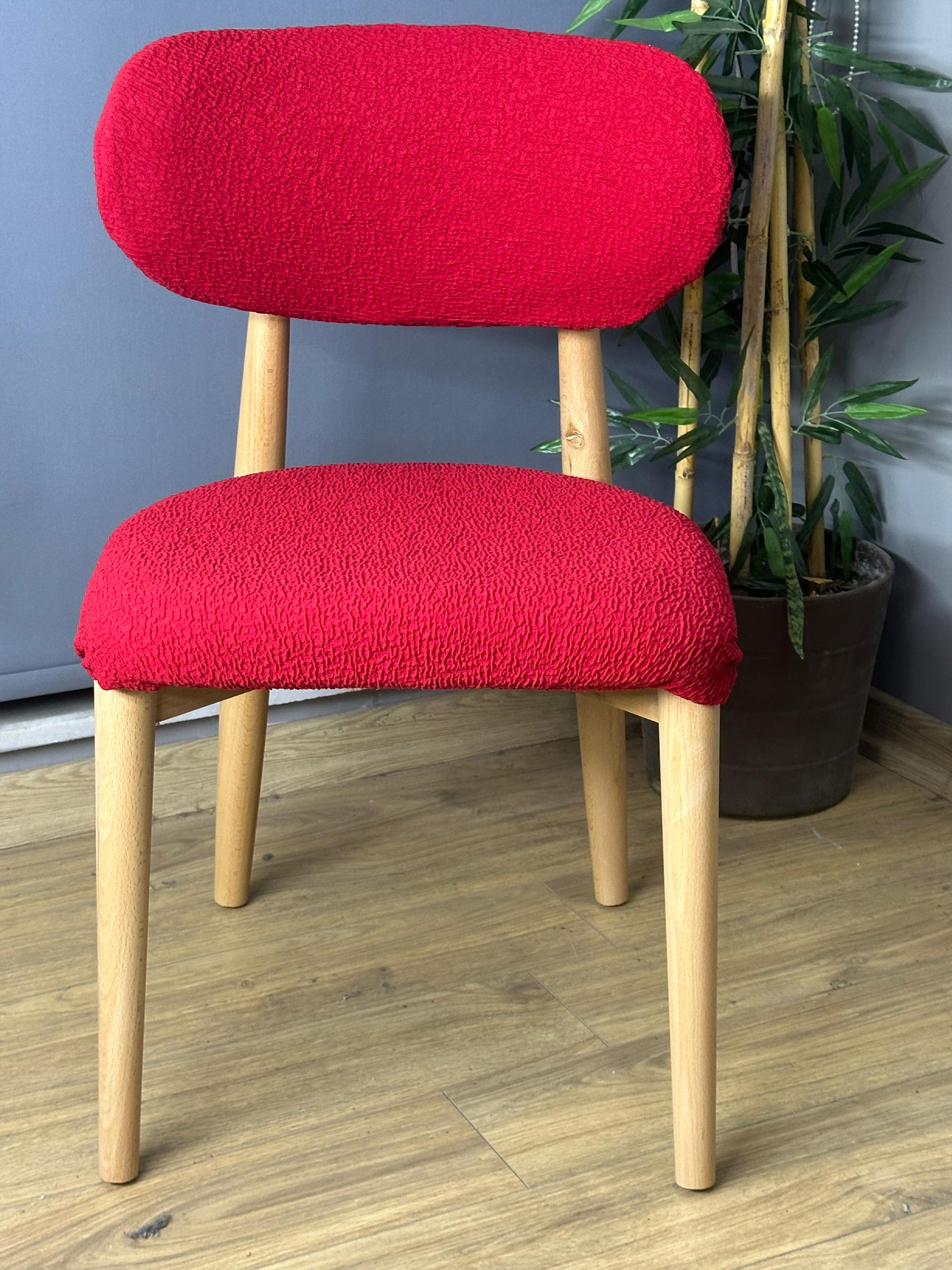 KIRMIZI POLO SANDALYE KILIFI 4 ADET LÜX BOHEM KUMAŞ ÇOK KALIN %100 PAMUK