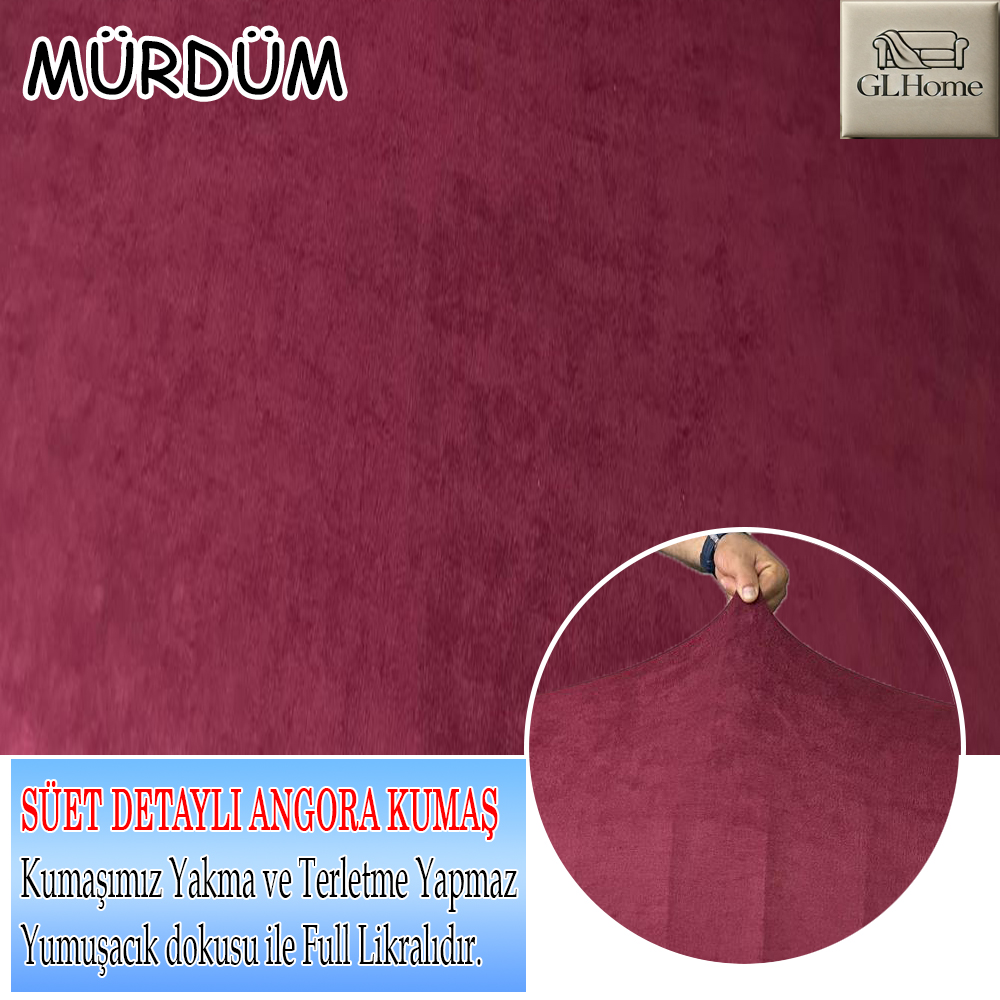 MÜRDÜM SÜET KUMAŞ 3+3+1+1 SET KOMPLE GİYDİRME KOLTUK KILIFI KANEPE,ÇEKYAT,BERJER