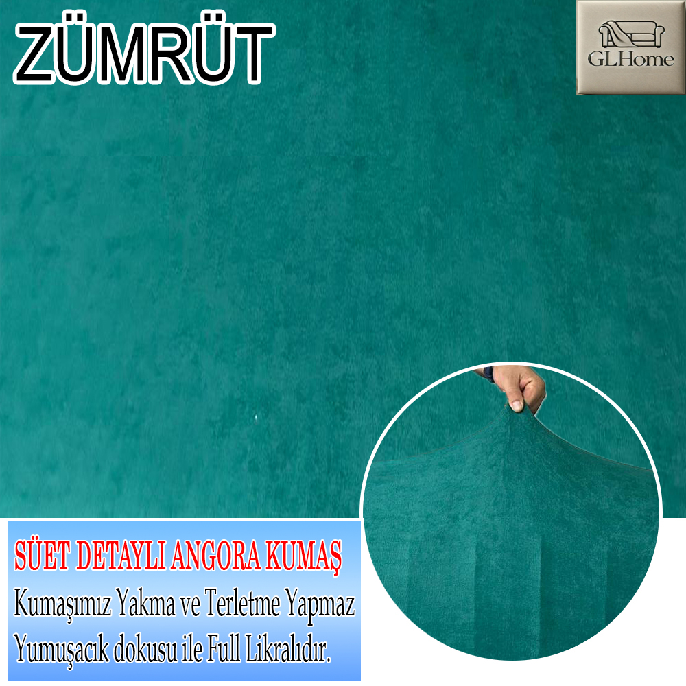 ZÜMRÜT SÜET KUMAŞ 3+3+1+1 SET KOMPLE GİYDİRME KOLTUK KILIFI KANEPE,ÇEKYAT,BERJER