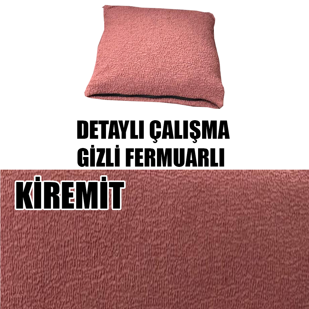 KİREMİT RENK LUX BOHEM PAMUKLU KUMAŞ 2 ADET KİRLENT KILIFI