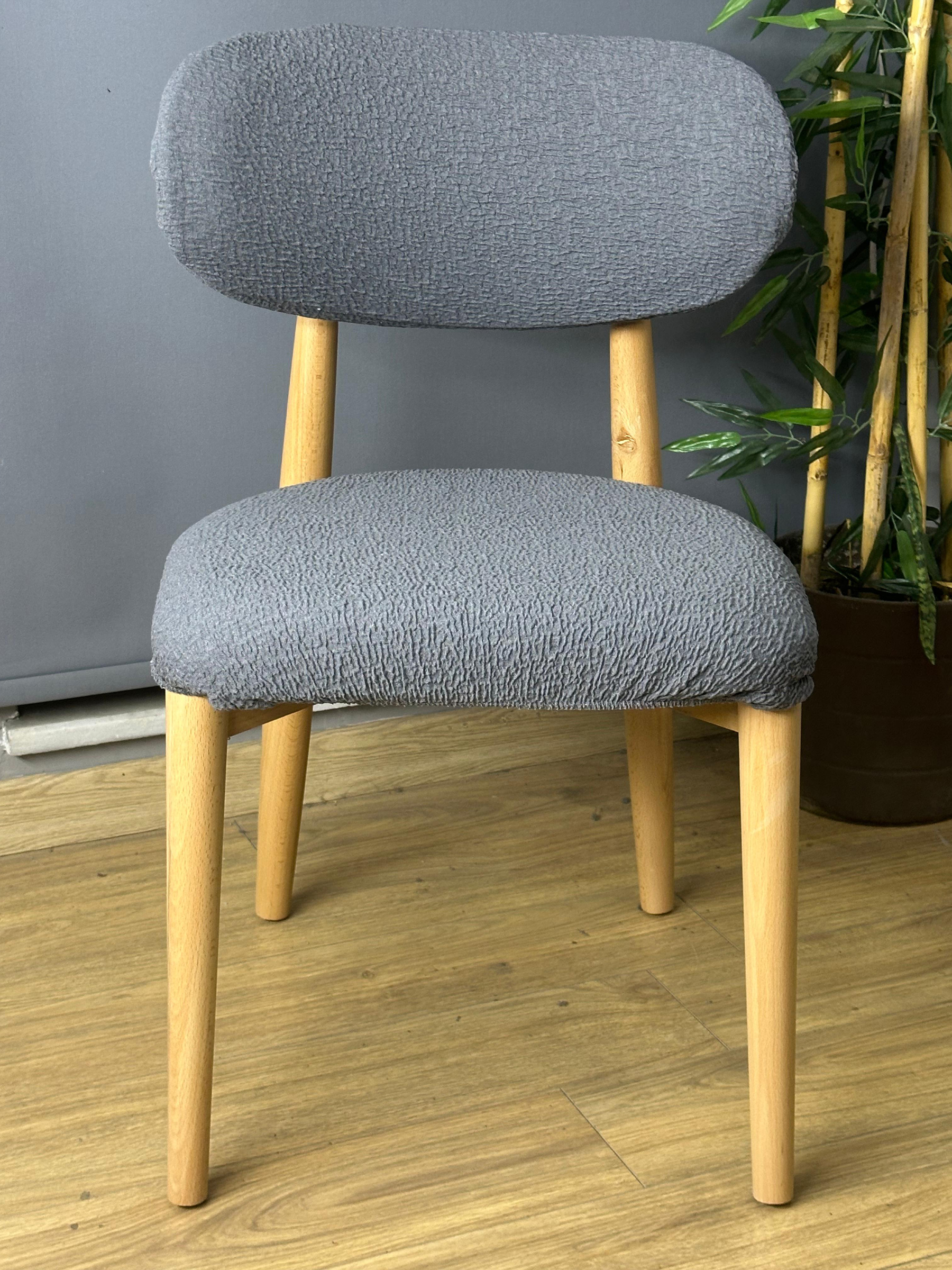 KOYU GRİ POLO SANDALYE KILIFI 4 ADET LÜX BOHEM KUMAŞ ÇOK KALIN %100 PAMUK