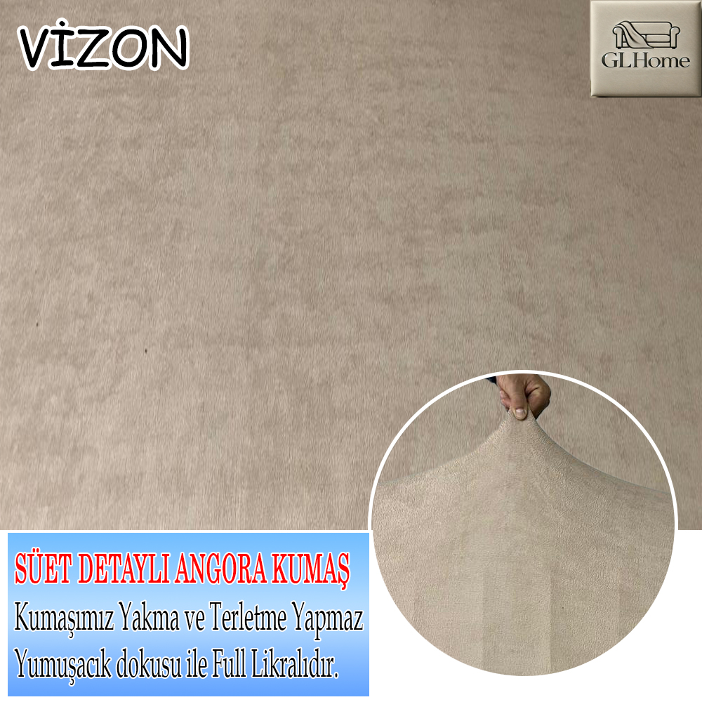 VİZON SÜET KUMAŞ 3+3+1+1 SET KOMPLE GİYDİRME KOLTUK KILIFI KANEPE,ÇEKYAT,BERJER