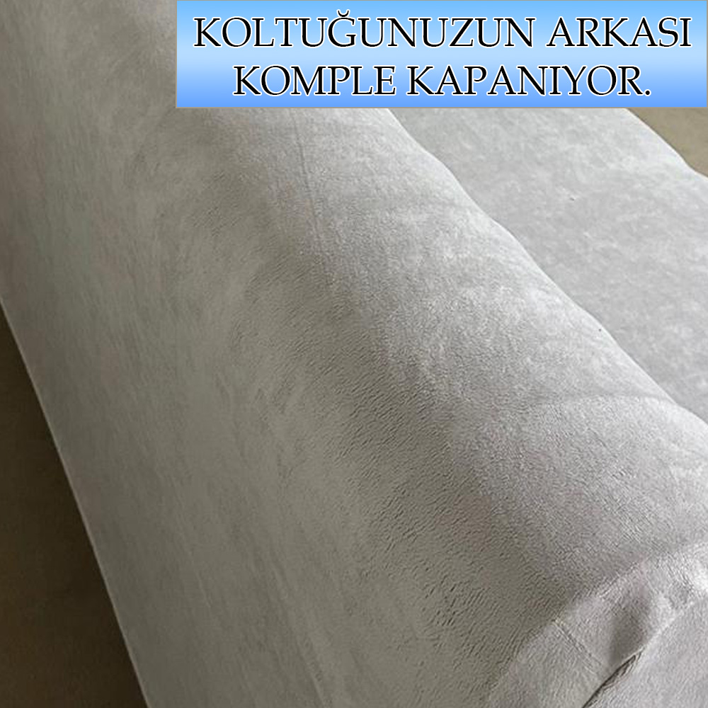 AÇIK GRİ SÜET KUMAŞ 3+3+1+1 SET KOMPLE GİYDİRME KOLTUK KILIFI KANEPE,ÇEKYAT,BERJER
