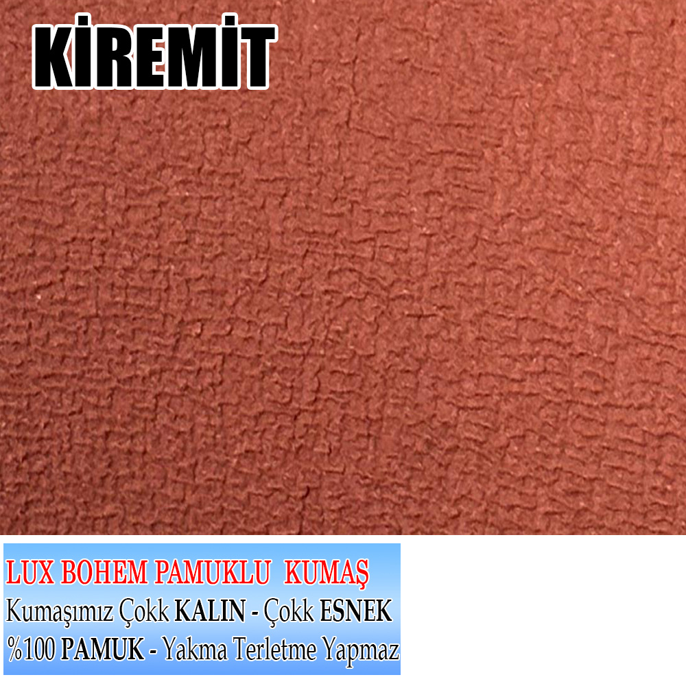 KİREMİT LUX BOHEM PAMUKLU KUMAŞ SULTAN ÇIKINTILI MODEL KOMPLE GİYDİRME BERJER KILIFI.